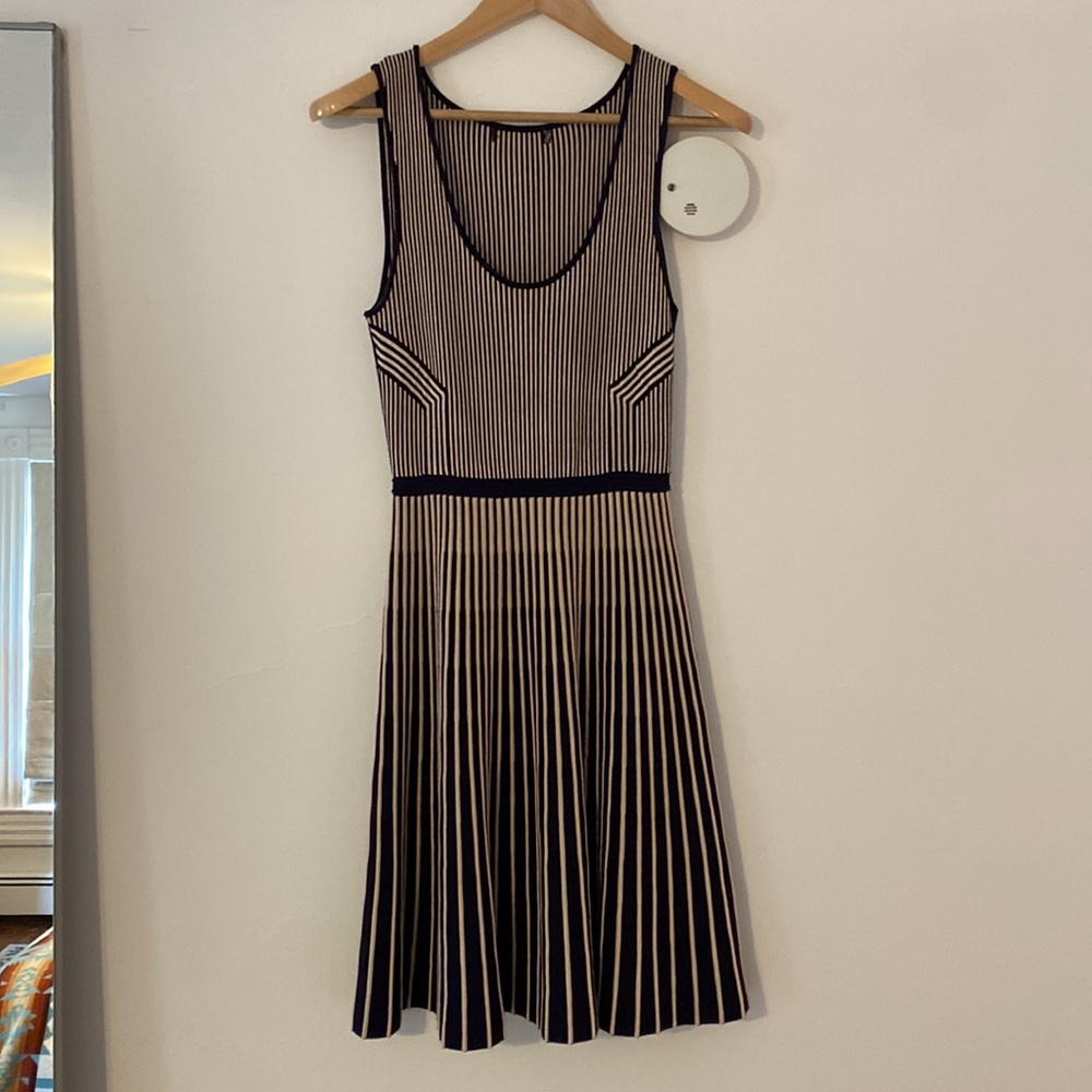 Banana Republic heavy ribbed knit dress with cinched waist and full skirt